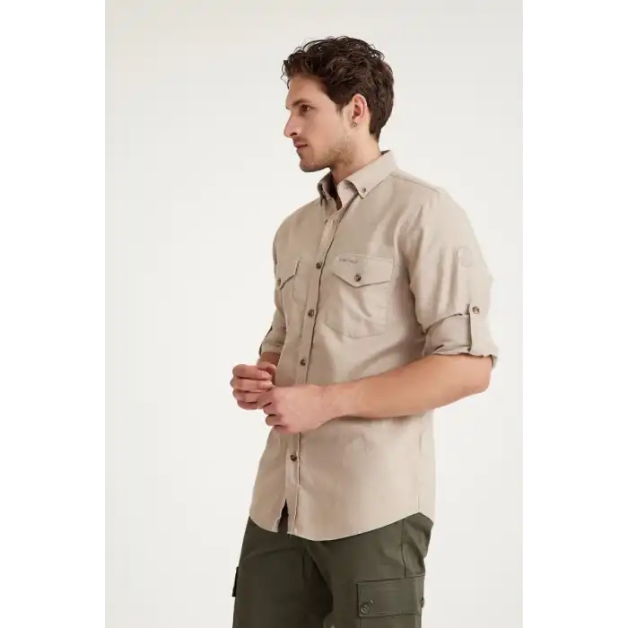 Q&Steinbock Anatolia Erkek Teknik Gömlek - Sand