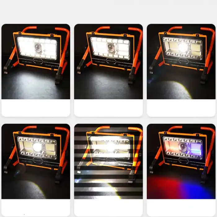 Watton WT-734 P70 LED Solar Panel Şarjlı Taşınabilir Projektör (176 SMD + Yan LED)