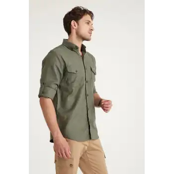 Q&Steinbock Anatolia Erkek Teknik Gömlek  - Haki