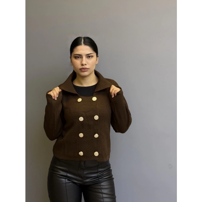 Düğmeli Triko Hırka