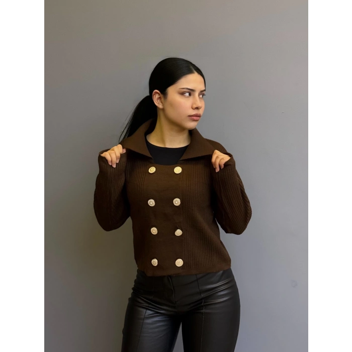 Düğmeli Triko Hırka