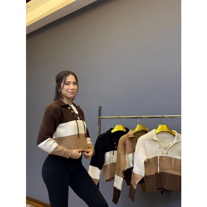 Bağcıklı Triko Kazak