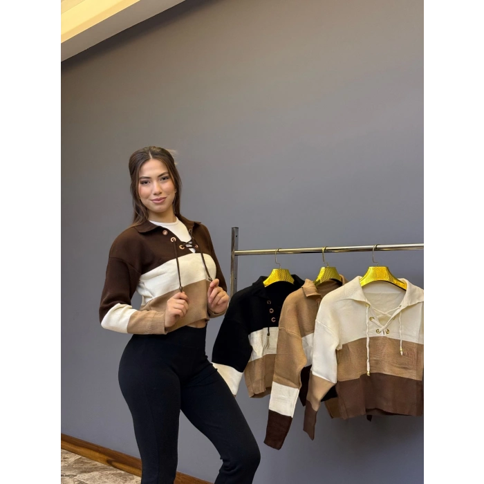 Bağcıklı Triko Kazak