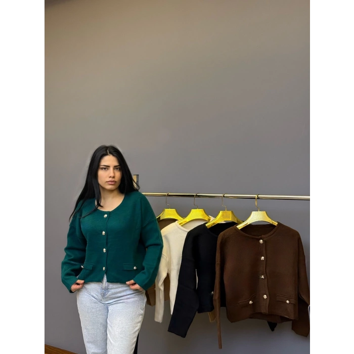 Şardonlu Triko Hırka