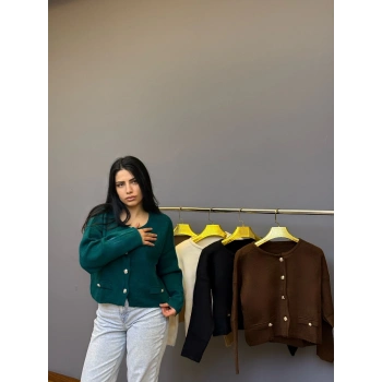 Şardonlu Triko Hırka