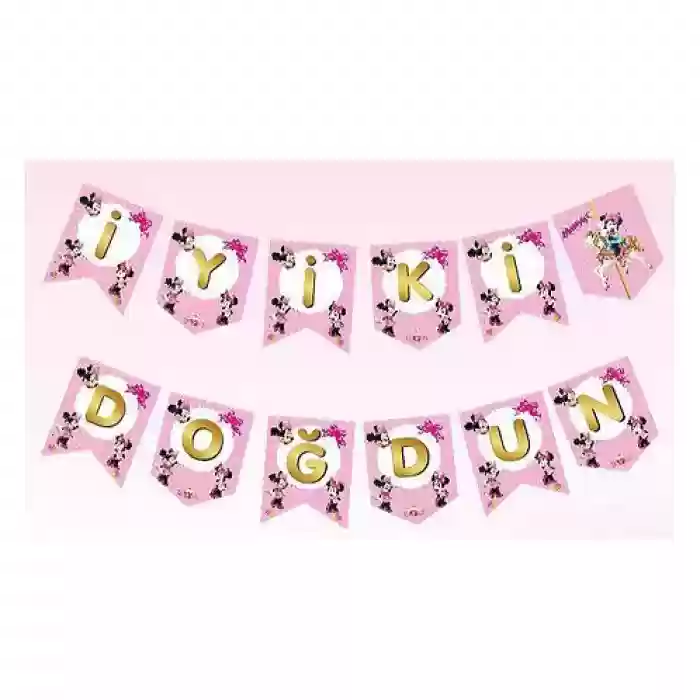 Minnie Mause Temalı İyi Ki Doğdun Kırlangıç Banner