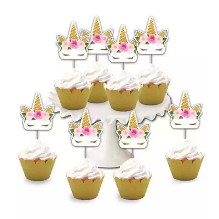 Unicorn Çiçek Simli Eva Delux Kürdan 8li