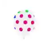 Beyaz Renk Florasan Puantiyeli Balon 10lu Paket