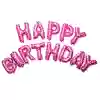 ​Happy Birthday  Pembe Folyo Balon (Her Harf 35cm)