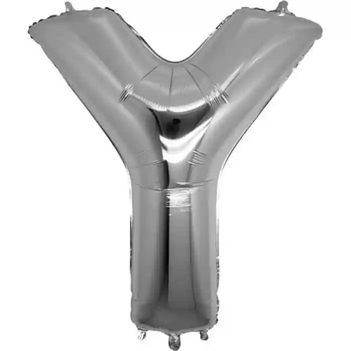 Y Harf Folyo Balon Gümüş 100 CM (1 METRE)