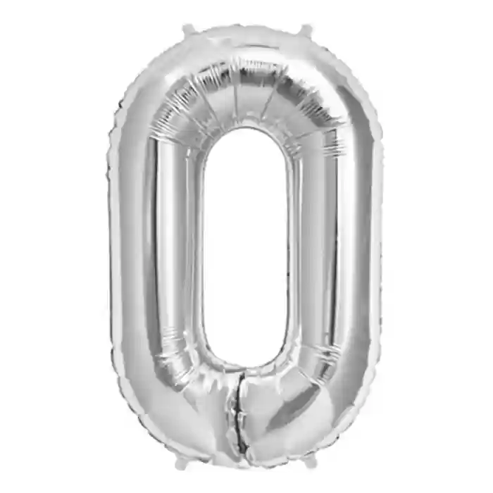 0 RAKAM Folyo Balon Gümüş 100 CM (1 METRE)