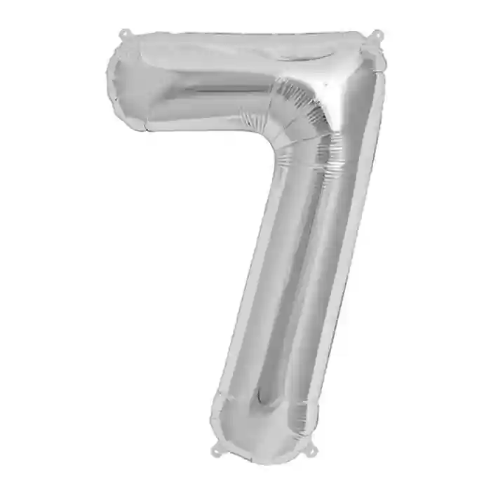 7 RAKAM Folyo Balon Gümüş 100 CM (1 METRE)