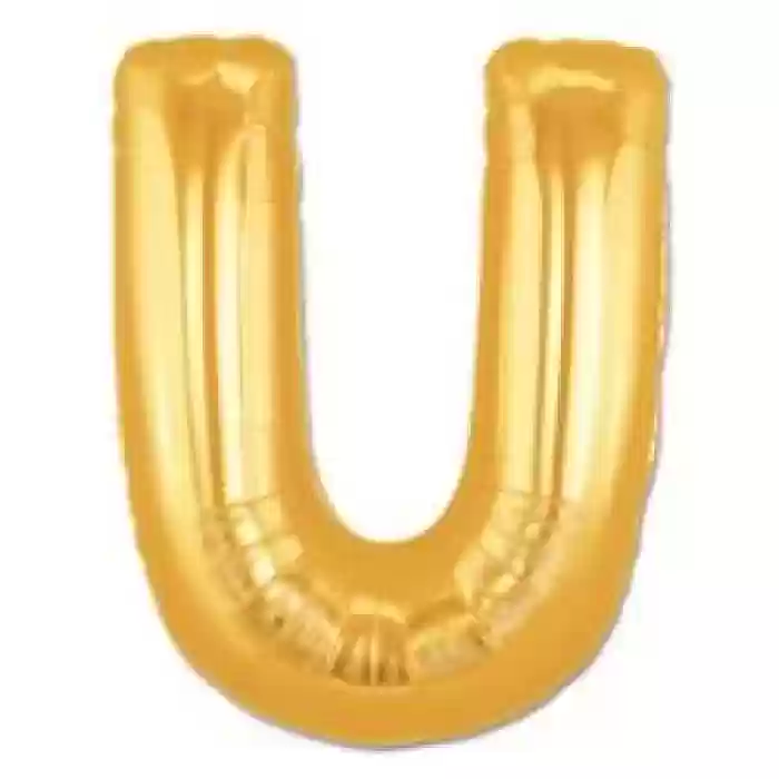 U Harf Folyo Balon GOLD 40 CM (16 İNÇ)