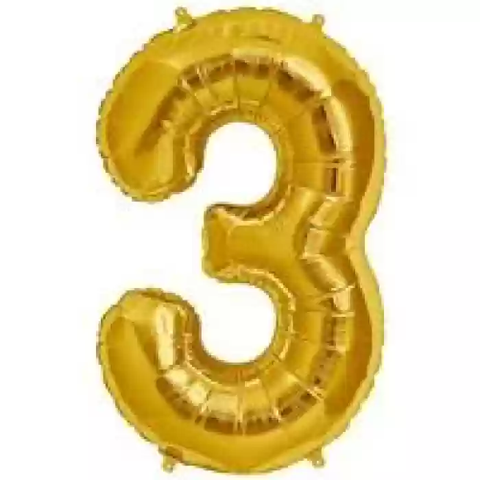 3 rakam Folyo Balon GOLD 40 CM (16 İNÇ)