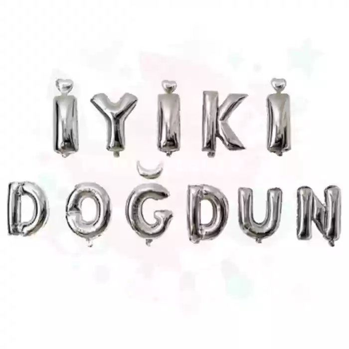 İyiki Doğdun Gümüş Folyo Balon Set