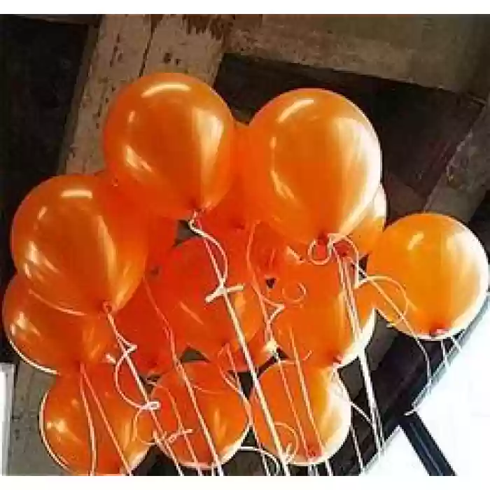 Metalik Turuncu Renk Balon 10 Adet