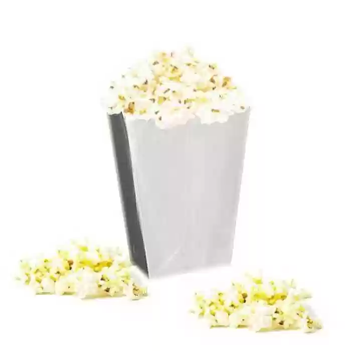 Metalize Gümüş Popcorn Mısır Kutusu 8li