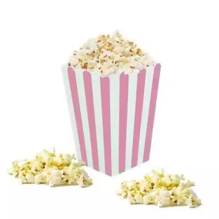 Pembe Çizgili Popcorn Mısır Kutusu 8li
