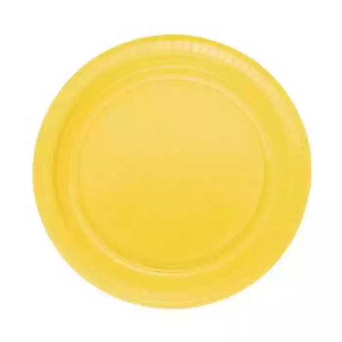 Kullan At Tabak Sarı 22 cm 25 Adet - BALONCU PARTY DÜNYASI