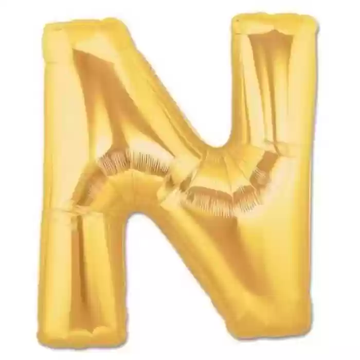 N Harf Folyo Balon GOLD 100 CM (1 METRE)