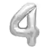 4 Rakam Folyo Balon Gümüş 40 CM (16 İNÇ)