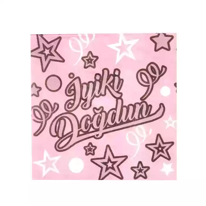 İYİ Kİ DOĞDUN PEMBE GOLD PEÇETE 20Lİ