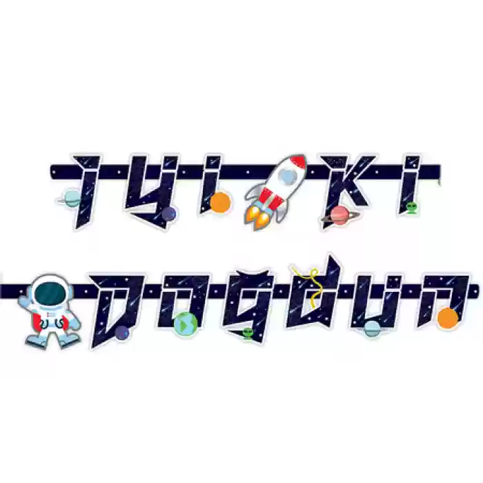 Kozmik Galaksi İyi ki Doğdun Yazı Banner Flama