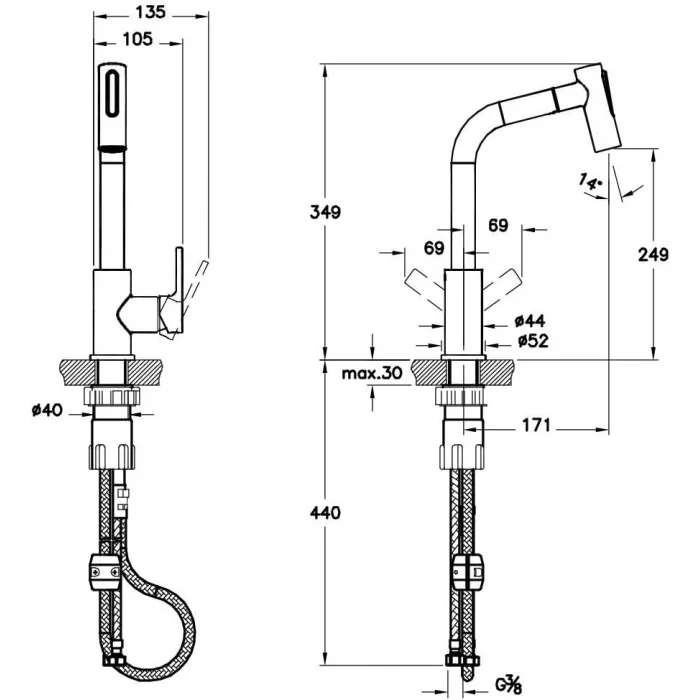 Artema Maestro A42146 Pull-Out Eviye Bataryası
