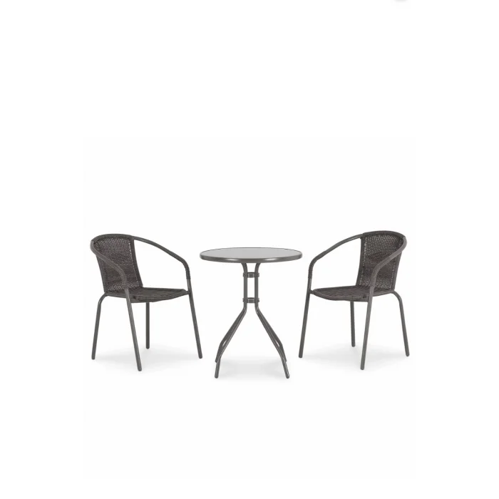 Bistro Bahçe Balkon Seti Masa Sandalye Seti Kahverengi