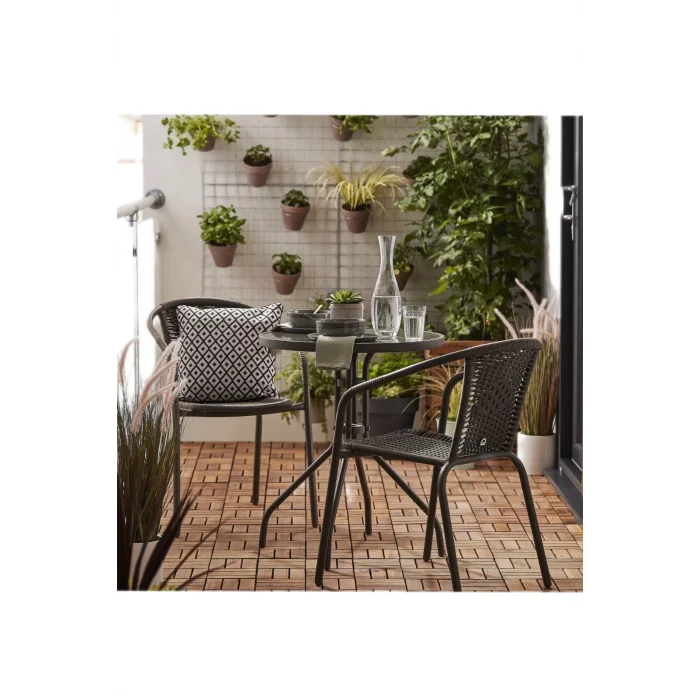 Bistro Bahçe Balkon Seti Masa Sandalye Seti Kahverengi