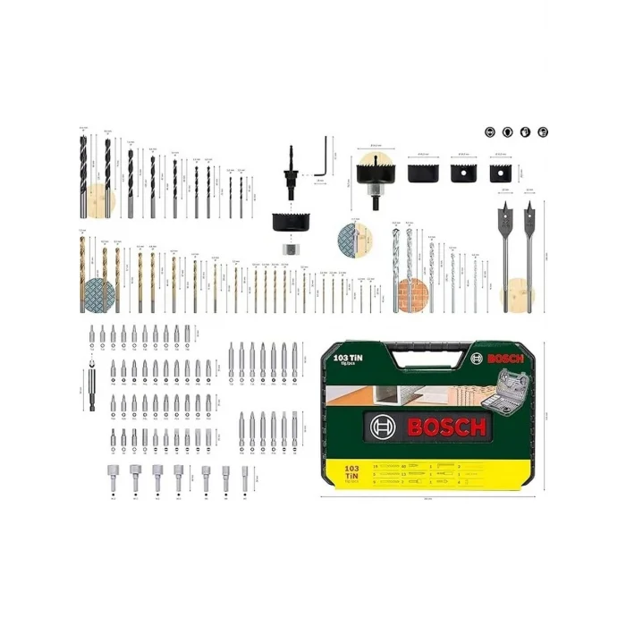 Bosch 2607017367 V-Line 103 Parça Aksesuar Seti