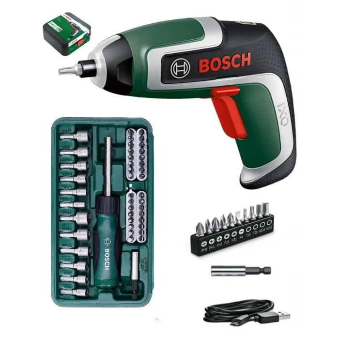 Bosch Akülü Vidalama Şarjlı Tornavida Şarjlı Matkap Ixo 7 + 46 Parça Cırcır Tornavida Vidalama Ucu