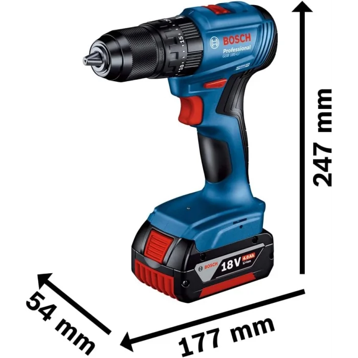 Bosch GSB 185 Li Çift Akülü 2 Ah Darbeli Matkap