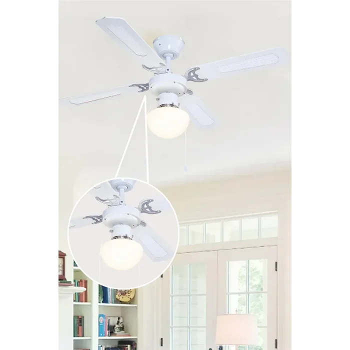 Colours Lari 4 Kanatlı Aydınlatmalı Tavan Vantilatörü Beyaz