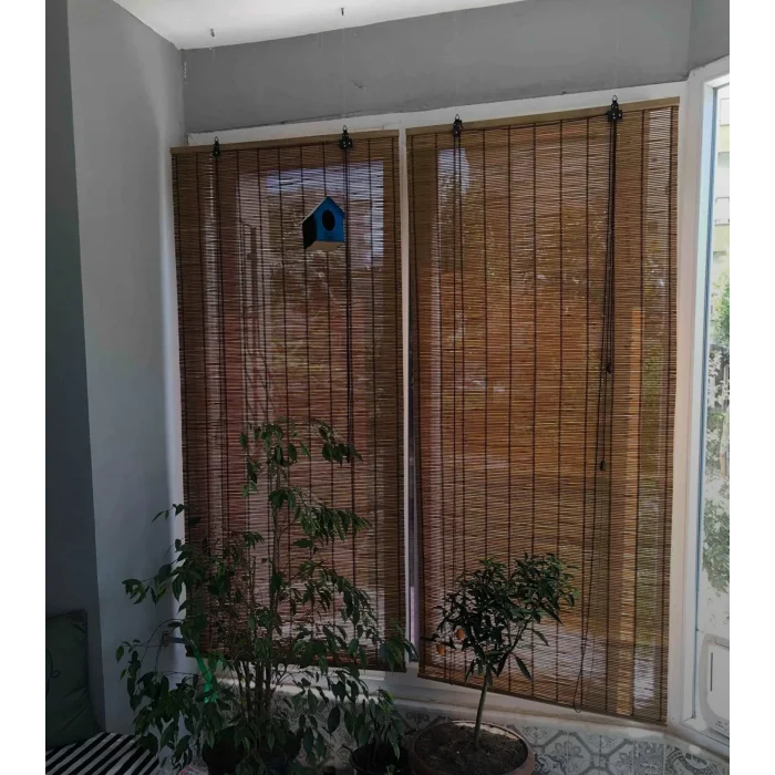 Evesen Bambu Stor Perde Kahverengi Doğal