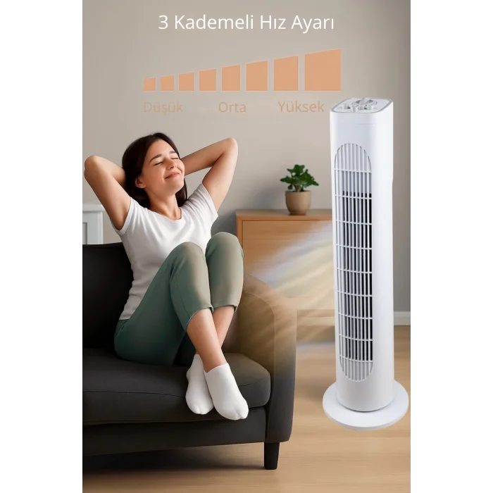 Kule Tipi Zaman Ayarlı Vantilatör 50 w