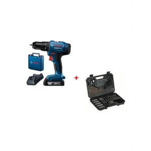 Bosch Gsb 183-LI 18V 2AH Darbeli Tek Akülü Vidalama Şarjlı Matkap ve 103 Parça Karışık Aksesuar Seti