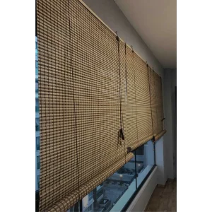 Evesen Ahşap Bambu Stor Perde Bej