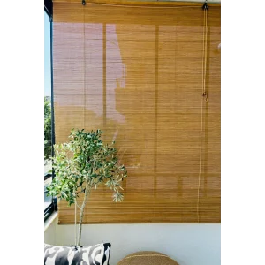 Evesen Ahşap Bambu Stor Perde Kiremit Rengi