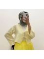 SARI BAĞLAMALI PAMUKLU BOLERO