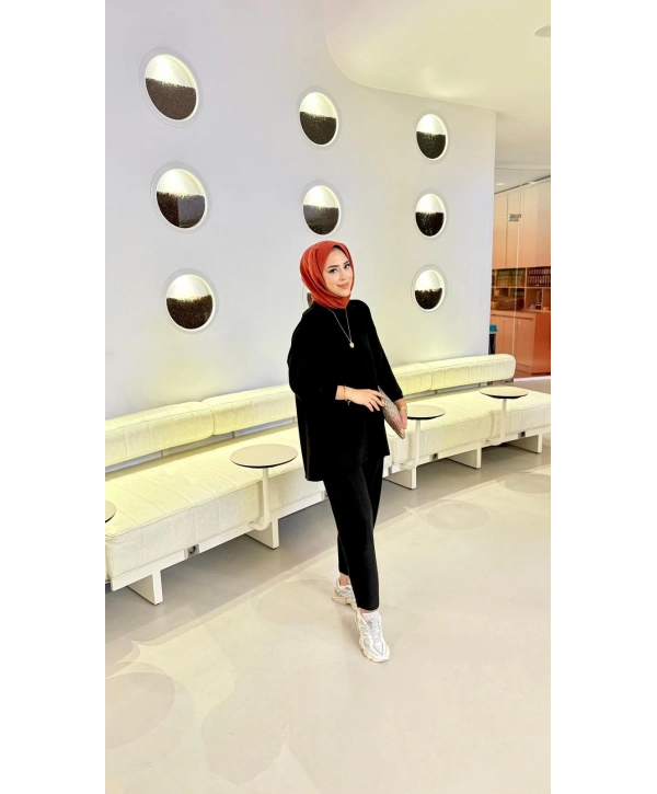 2 İPLİK SİYAH EŞOFMAN TAKIMI