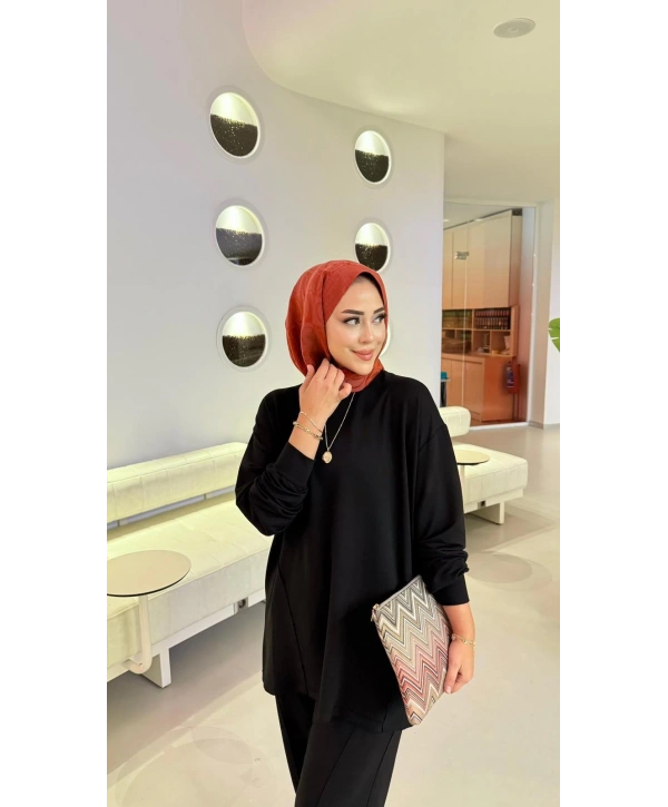 2 İPLİK SİYAH EŞOFMAN TAKIMI