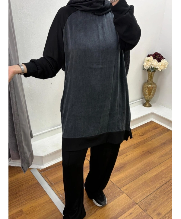 Oysho Kumaş Rahat Kesim İkili Takım Siyah