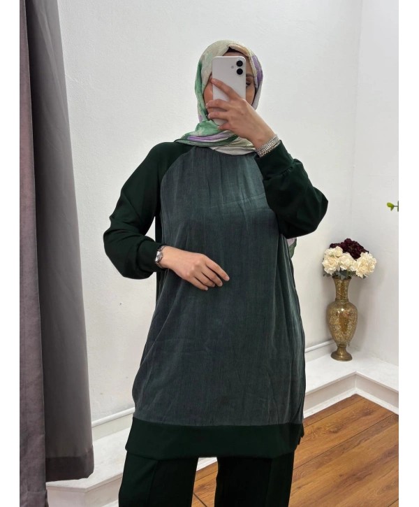 Oysho Kumaş Rahat Kesim İkili Takım Yeşil