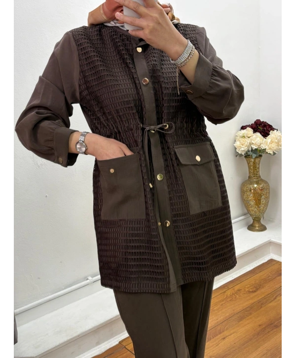 Kupra Kumaş Takım - Kahve