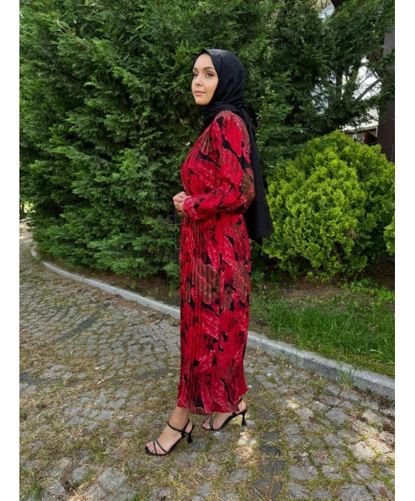 KIZIL YAPRAK İTHAL ELBİSE