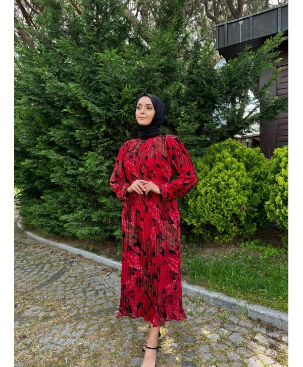 KIZIL YAPRAK İTHAL ELBİSE