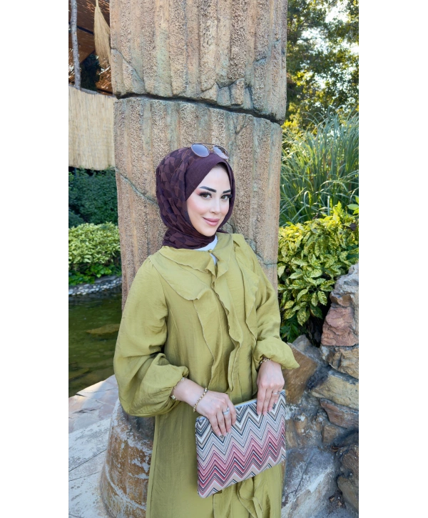 OLİVE GRACE VOLANLI ELBİSE