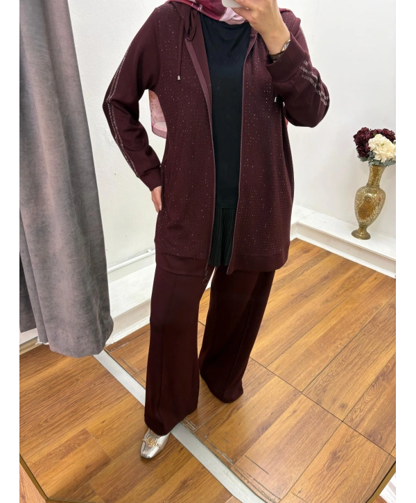 PAYET OYSHO PANTOLONLU TAKIM - BORDO