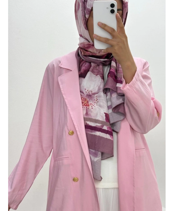 PEMBE DÜĞME DETAYLI CEKET